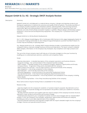 Swot analysis excel template - Maquet GmbH & Co. KG - Strategic SWOT Analysis Review