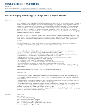 Bosch Packaging Technology - Strategic SWOT Analysis Review