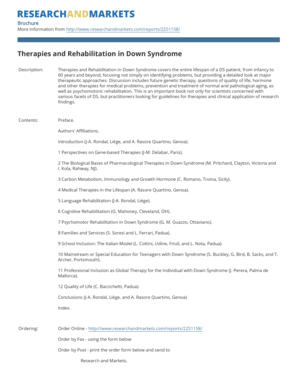 Therapies and Rehabilitation in Down Syndrome Brochure