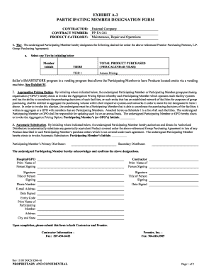 Business contract agreement template - Exhibit a-2 participating member designation form - Fastenal