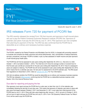 IRS Form 720 for PCORI Fee