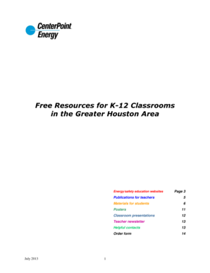 Free Resources for K-12 Classrooms - CenterPoint Energy