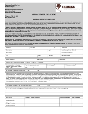 Aggregate Industries Employment Application