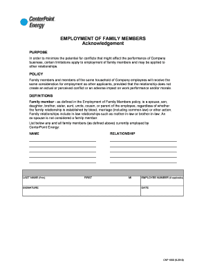 Employment of Family Members Policy