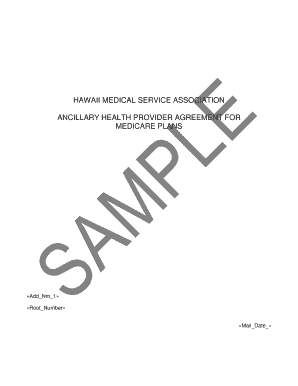 Hawaii Medicare Ancillary Provider Agreement