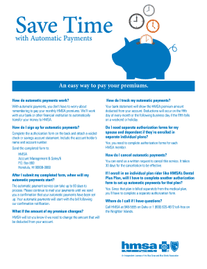 HMSA Automatic Payments Form