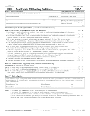 California Real Estate Withholding Certificate