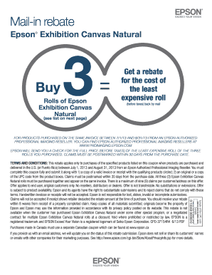 Epson Exhibition Canvas Natural Rebate Form