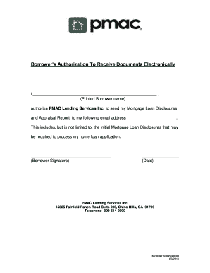 Borrower Authorization To Receive Documents Electronically