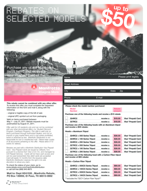 Manfrotto Rebate Form