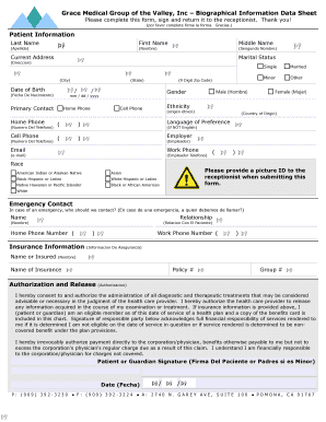 Grace Medical Group Patient Information Form