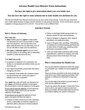 Advance Health Care Directive Form