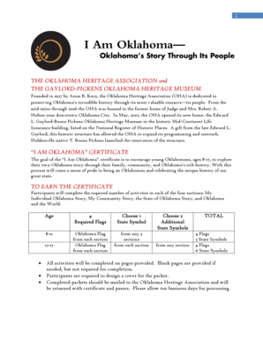 I Am Oklahoma Certificate