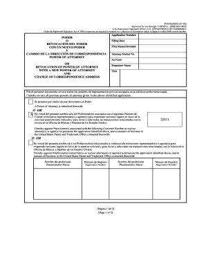 US Patent Power of Attorney Form