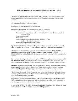 Physician Outpatient Visit Extension Form