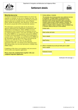 Australian Settlement Details Form 886