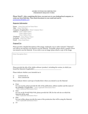 Adobe Permission Request Form