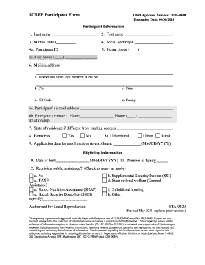 SCSEP Participant Form