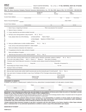 Health Insurance Claim Form
