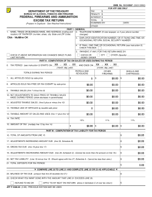 ATF F 5300.26 Federal Firearms and Ammunition Excise Tax Return