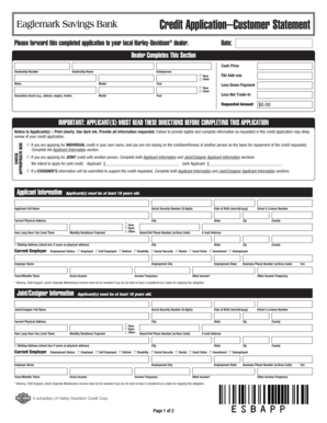 Harley-Davidson Credit Application