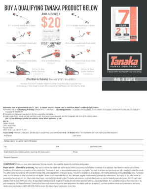 Tanaka Product Rebate Form