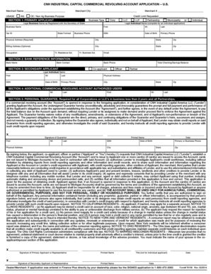 CNH Industrial Capital Commercial Revolving Account Application