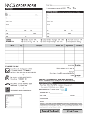 NACS Order Form