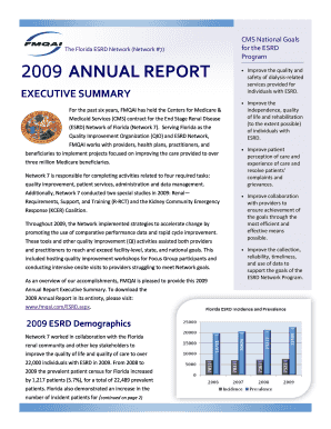 Essay report template - The Florida ESRD Network (Network #7) 2009 ANNUAL REPORT CMS National Goals for the ESRD Program