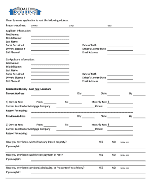 Residential Rental Application Form
