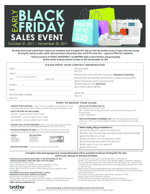 Brother Early Black Friday Event Rebate Form