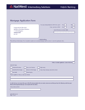 NatWest Mortgage Application Form