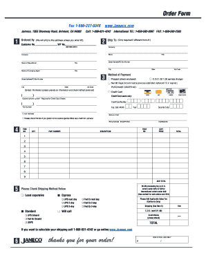 Jameco Order Form