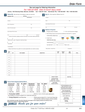 Jameco Order Form