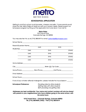 Schoolpool Application Form