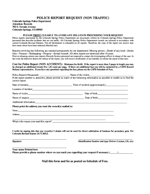 Colorado Springs Police Report Request