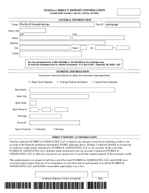 Direct Deposit Information Form