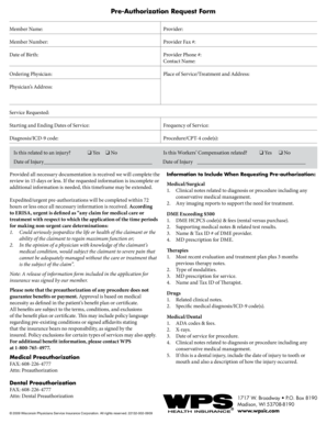 Pre-Authorization Request Form