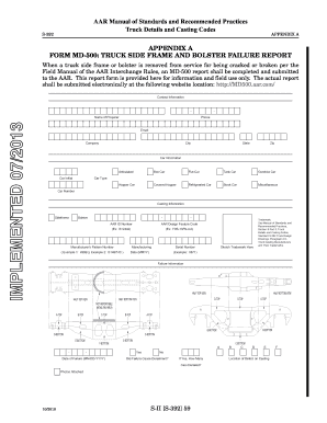 AAR Truck Side Frame Failure Report