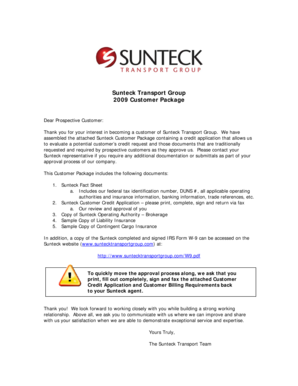 Sunteck Customer Credit Application