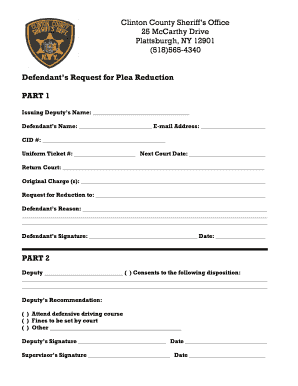 Defendant’s Request for Plea Reduction