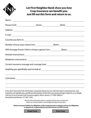 Crop Insurance Application Form