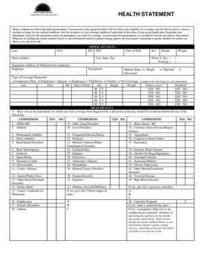 Health Statement Form