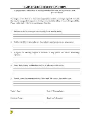 Employee Correction Form