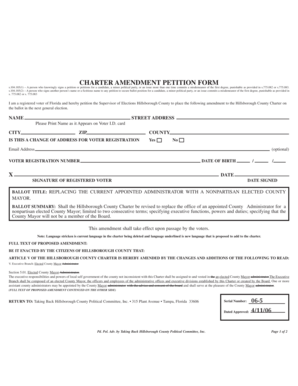 Florida Charter Amendment Petition Form