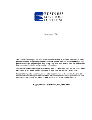 Business Plan Pro Sample Business Plan