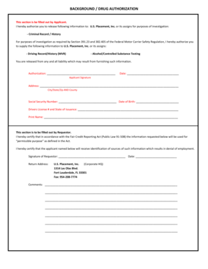 Drug Authorization Form