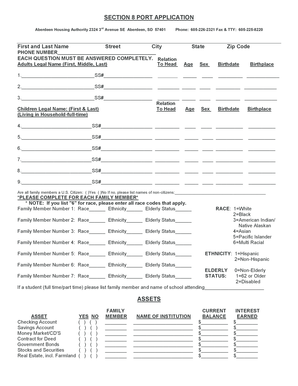 Section 8 Housing Application