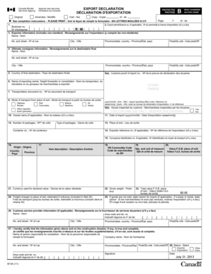 Export Declaration Form B13A