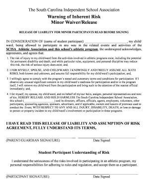South Carolina Minor Waiver/Release